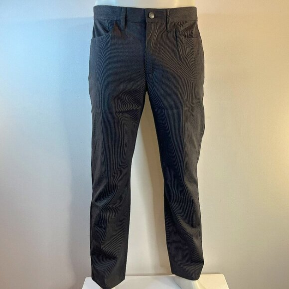 Alfani Men's Grey Black Striped Slim Fit Pants - Size 34 x 30 - NWT - Picture 1 of 5